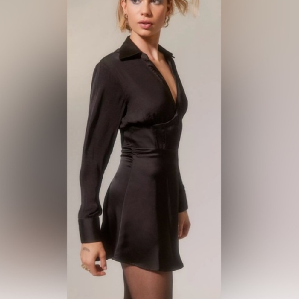 Black Satin Black Dress